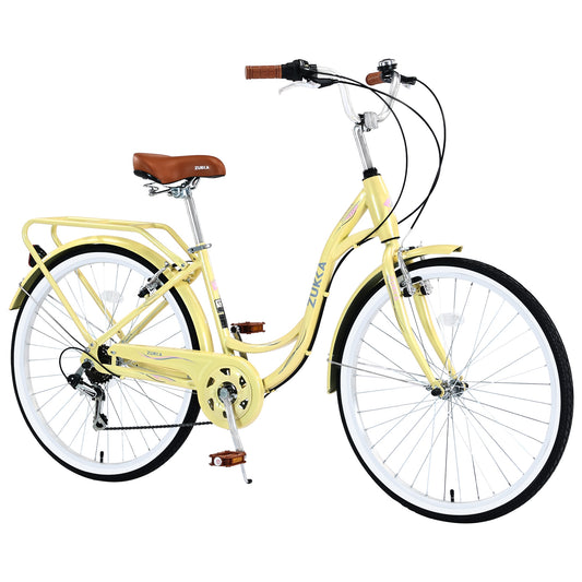 LOVMOR 7 Speed Steel Frame Multiple Colors 26 Inch Ladies Bicycle