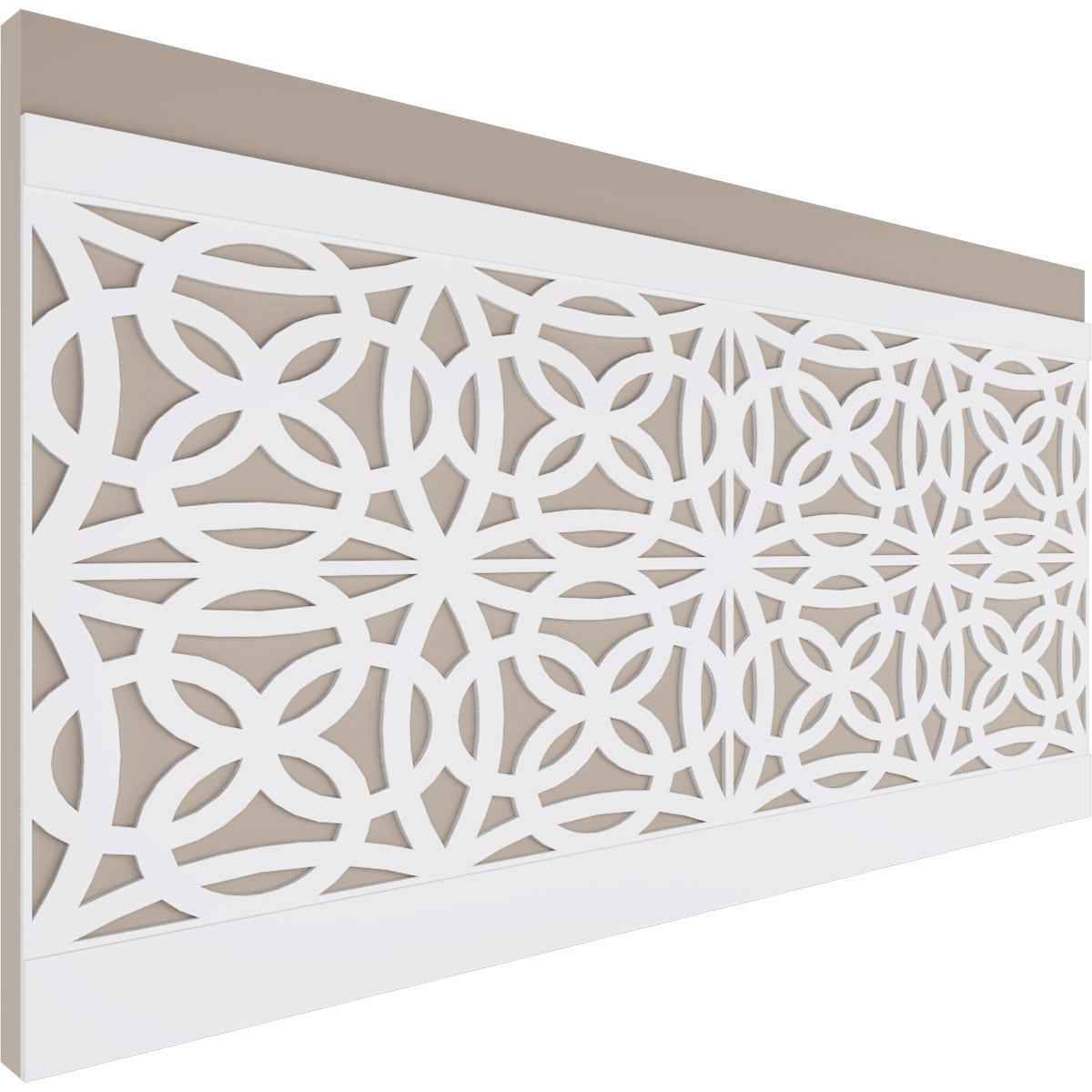 Ekena Millwork 44-in x 94-1/2-in Smooth White PVC Wainscoting Geometric