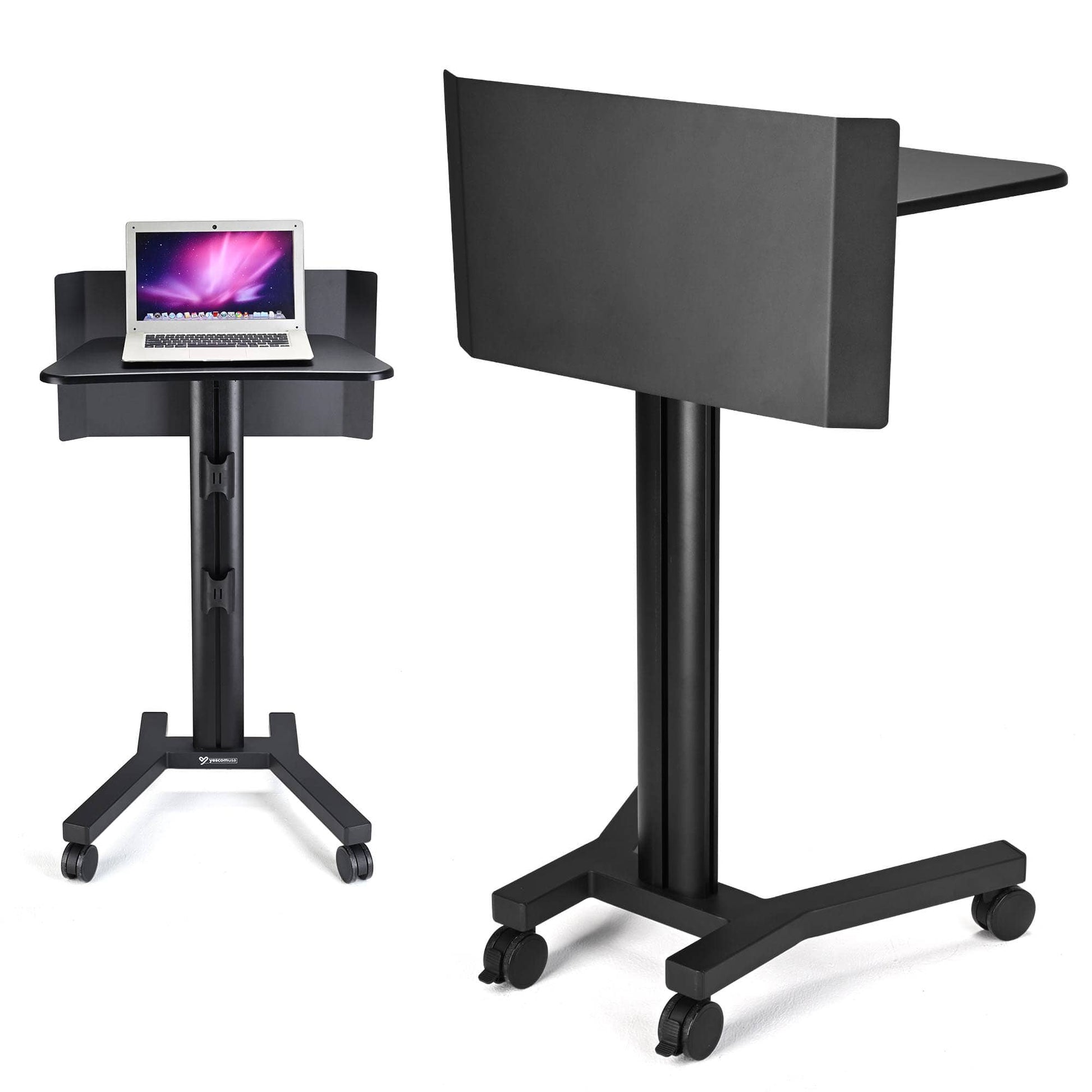 Yescom InstaHibit Metal Podium Stand with Wheels Mobile Lectern Church Classroom Office