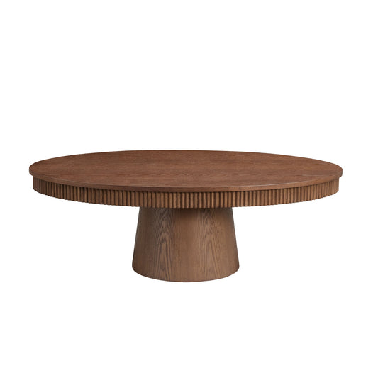 GDFStudio Lupine Modern Oval Wood Drum Coffee Table