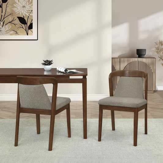 Christopher Knight Home Stratford Set of 2 Light Brown Upholstered Armless Dining Chairs with Walnut Frame