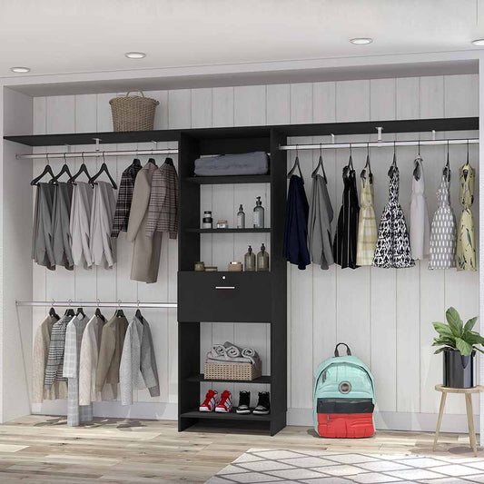 LOVMOR Closet System Ashland Bedroom Black