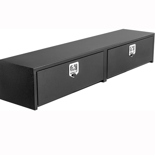 Garvee 72- 16-13 Black Steel Truck Bed Tool Box Trailer Tongue Box Truck Storage Organizer Tool Chest For Truck Bed RV Trailer