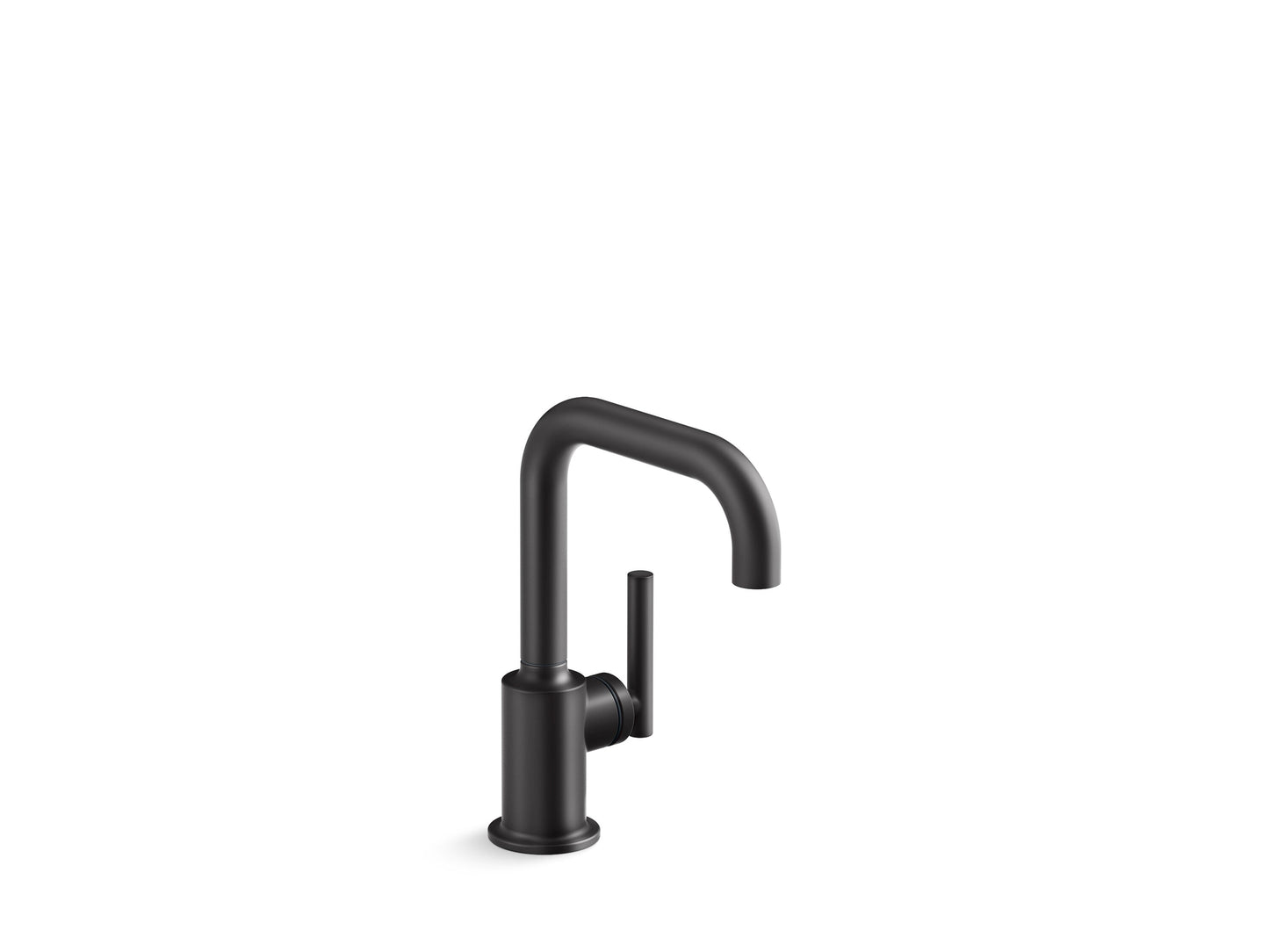 KOHLER Purist 1.5 GPM Deck Mount Beverage Faucet in Matte Black with Lever Handle