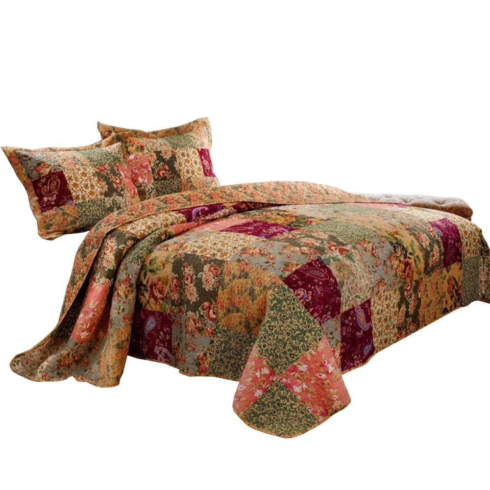 Benzara Comforter Set Multicolor Multi Queen Bedspread