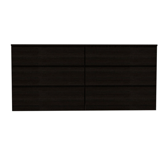 LOVMOR 6 Drawer Double Dresser Tronx Bedroom Black