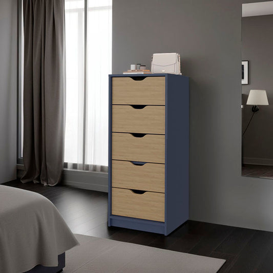 LOVMOR Dresser 42.4in H 1 Drawer 5 Shelves Alby Blue / Natural Oak - Bedroom
