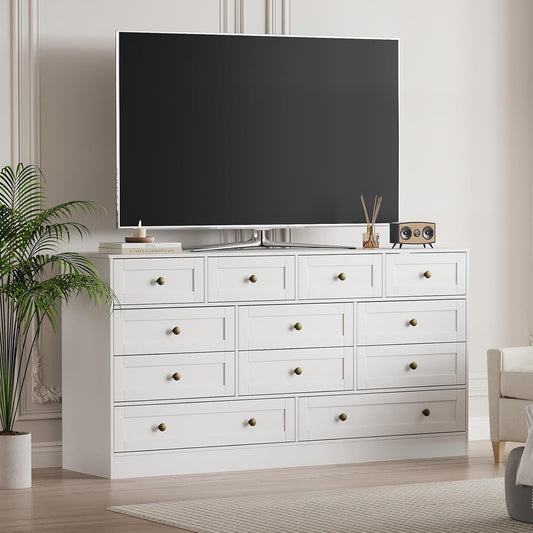 Der Rose 12 Drawers Wood Dressers for Adult Bedroom  Living Room Hallway