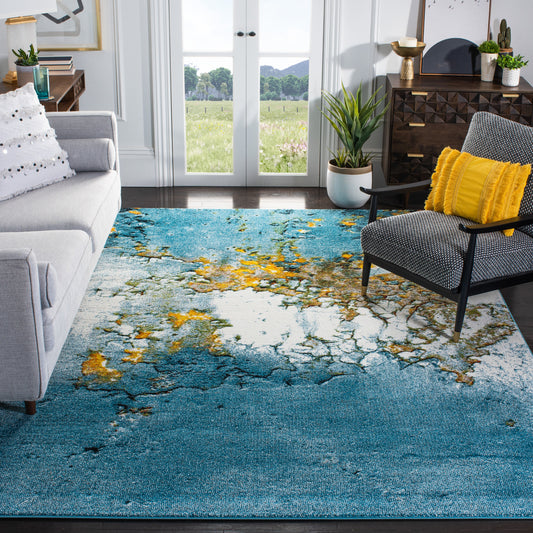 Safavieh Glacier 125M Blue/Gold  Rectangular Area rug