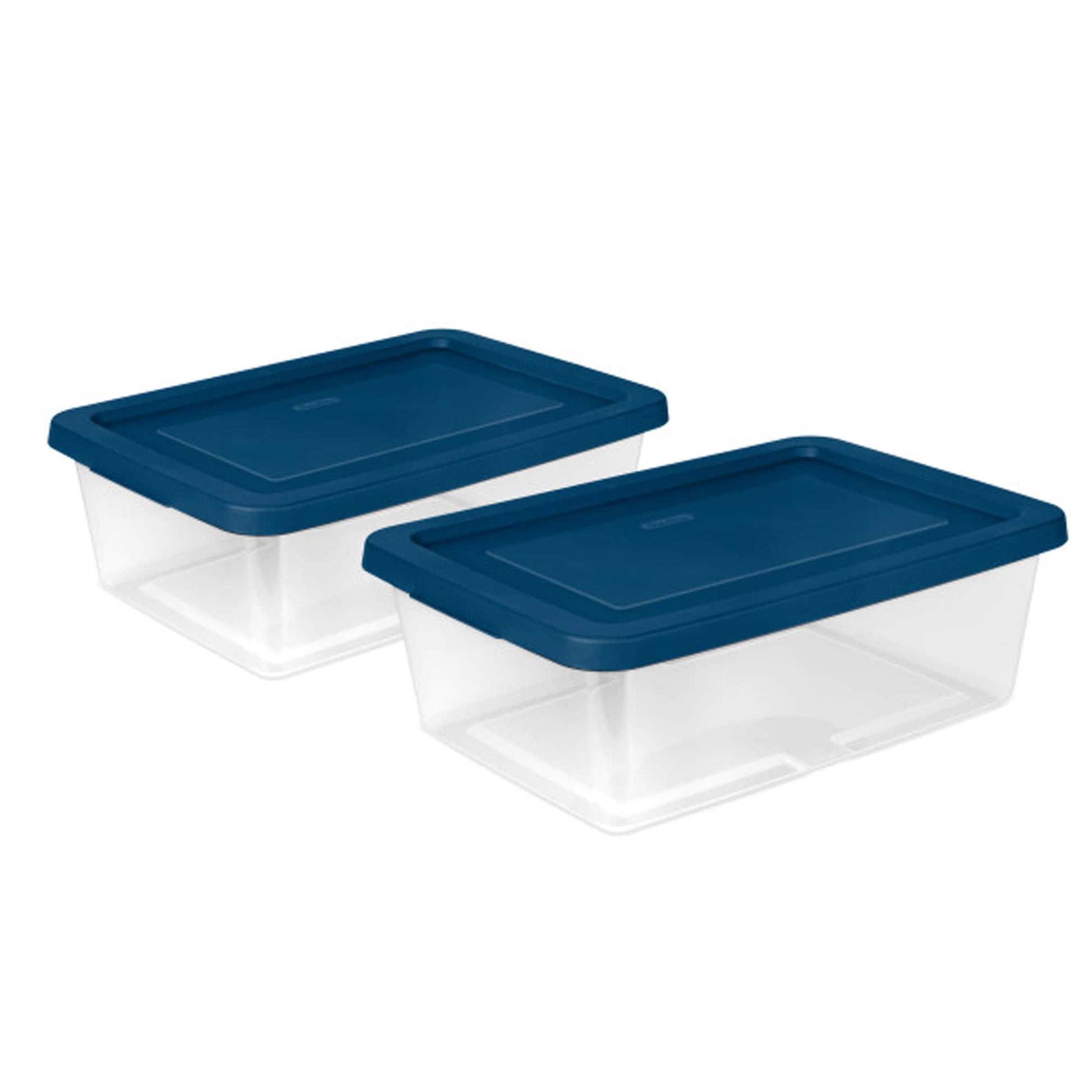 Sterilite  12Qt Storage Boxes Clear Plastic Containers with Lid Set of 36 Blue