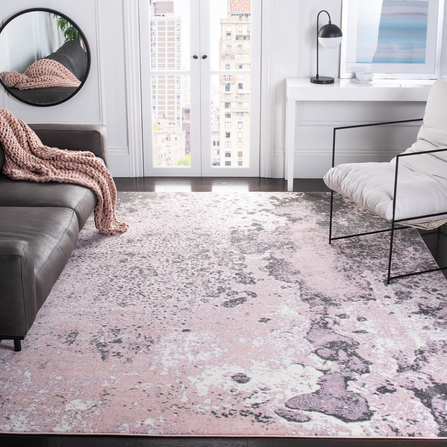 Safavieh Glacier 124U Pink/Grey 9 x 12 Rectangular Area rug