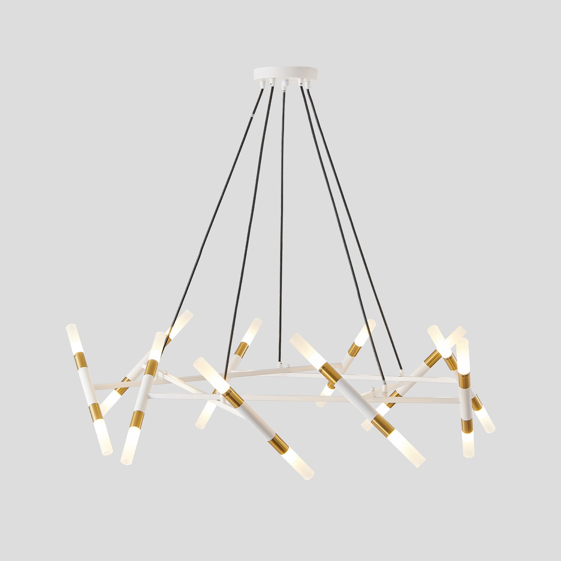 AAZJ Chandelier 20 -Light White Acrylic Iron Chandelier