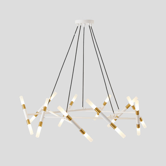 AAZJ Chandelier 20 -Light White Acrylic Iron Chandelier