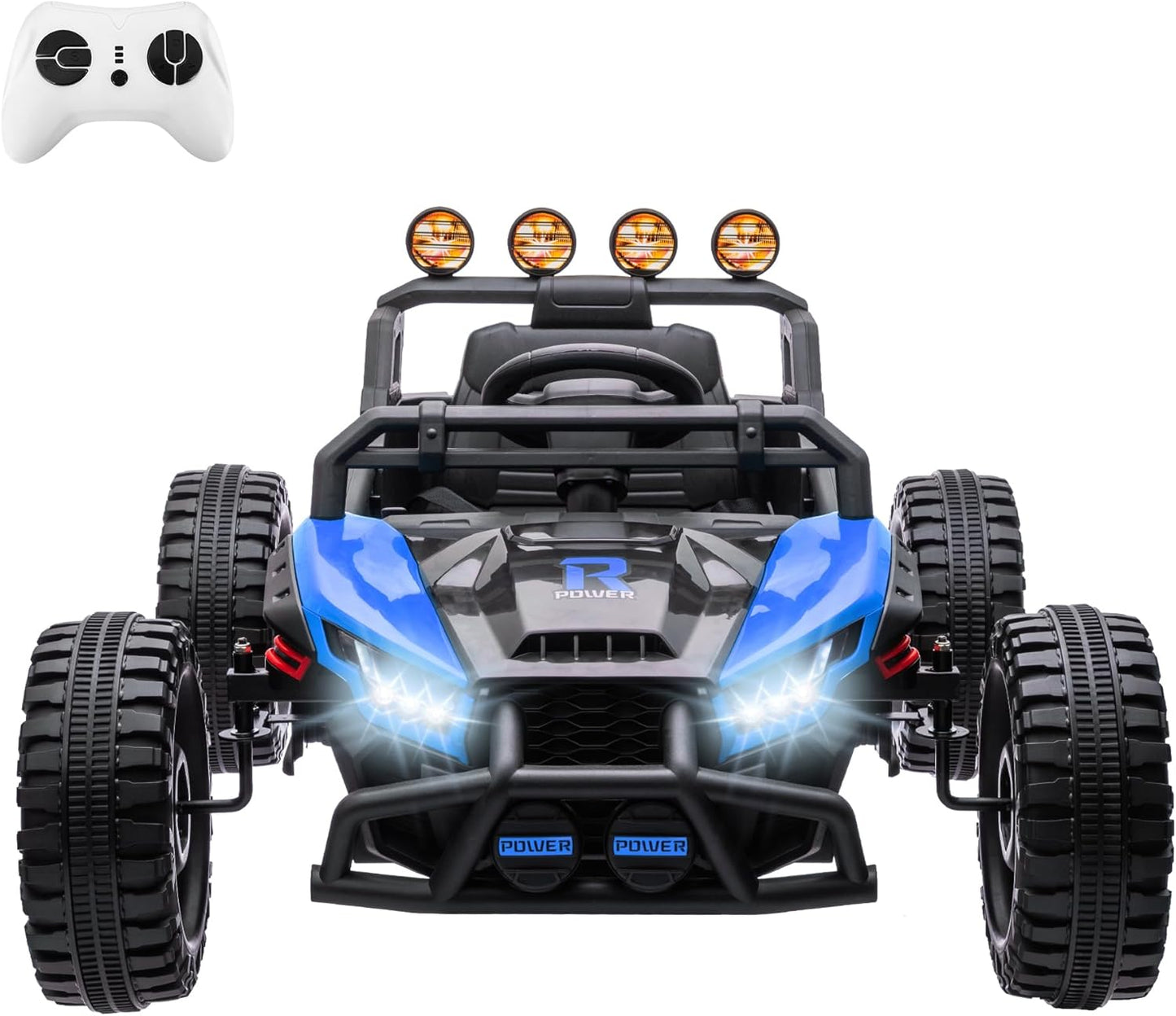 Garvee 24V Ride On UTV for Kids/ Dual 130W Motors/ Remote Control/ EVA Tires/ 4 Shock Absorbers/ LED Lights/ Bluetooth Music/ Reliable electric ride on for all ages