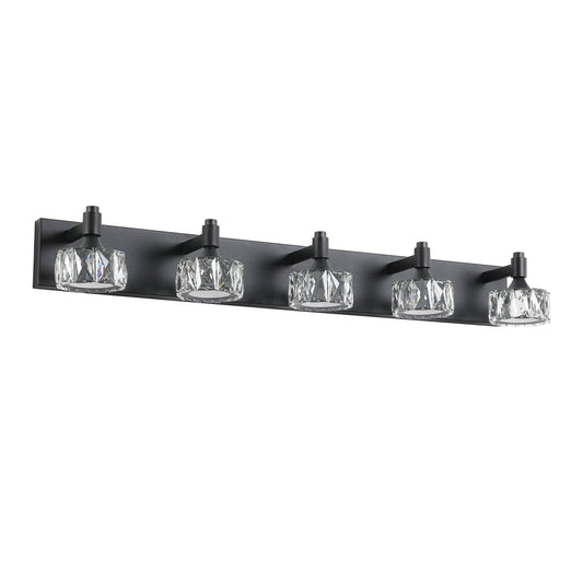 Ayelon Vanity Lights 36-in 5 Light Black Integrated LED Modern/contemporary Bathroom Vanity light