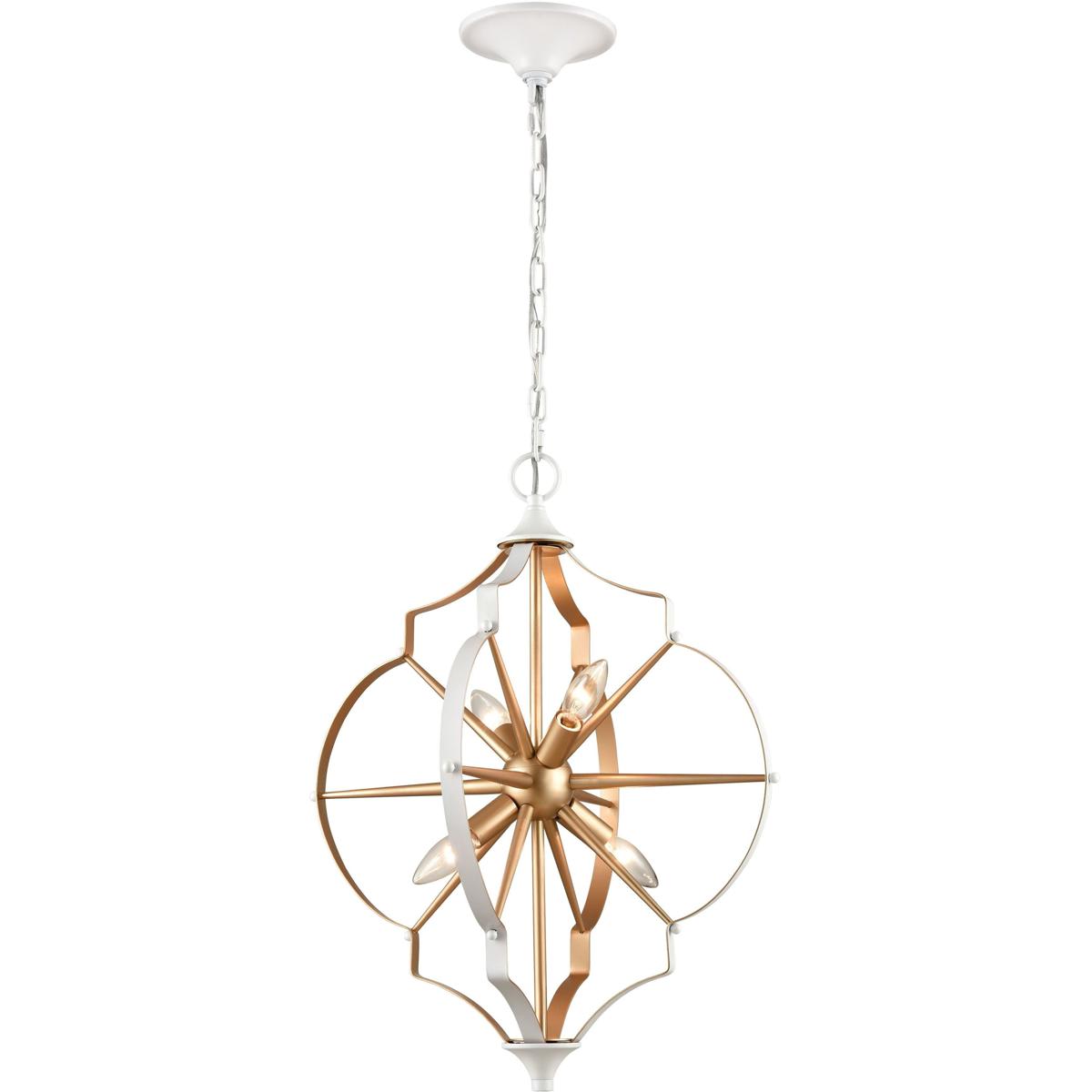 Atlas Lighting and Home  CL11213-GD Laguna Beach Chandelier Gold with White