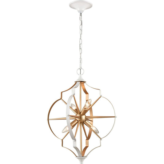 Atlas Lighting and Home  CL11213-GD Laguna Beach Chandelier Gold with White