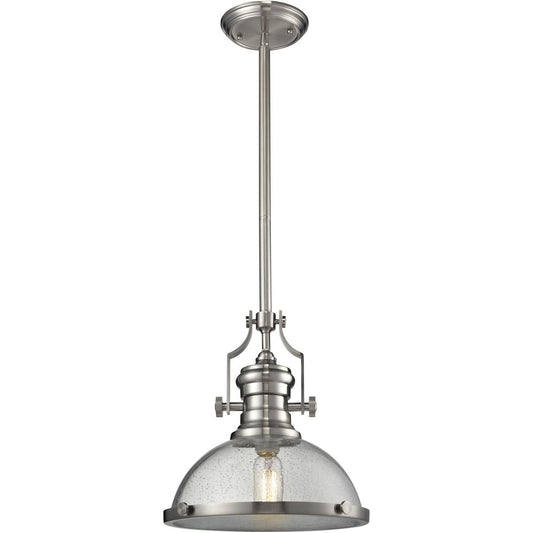 Atlas Lighting and Home  CL11750-NK3 Chadwick Pendant Ceiling Light in Satin Nickel Clear Seeded Glass