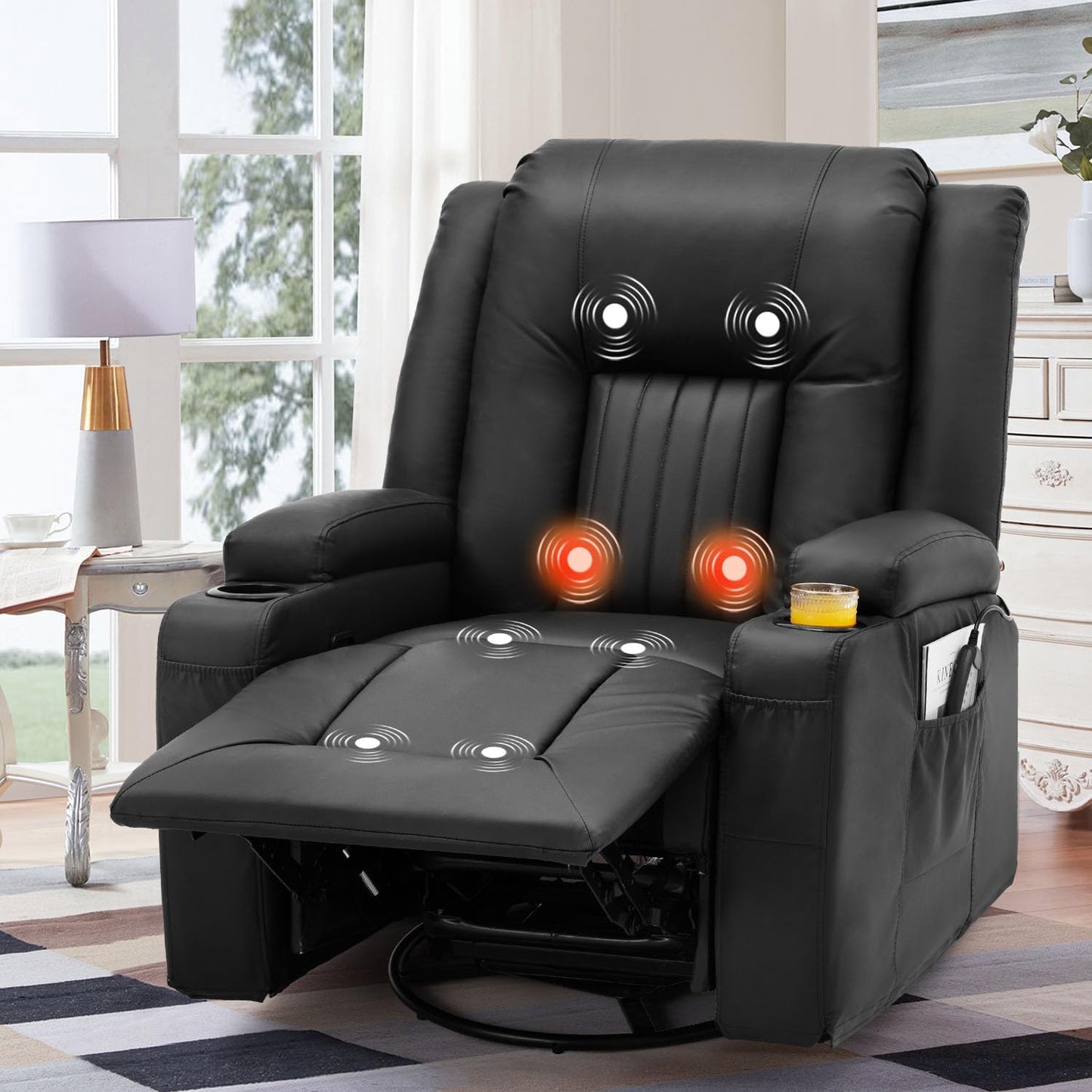 AECOJOY  Massage Manual Recliner Chair with Heat