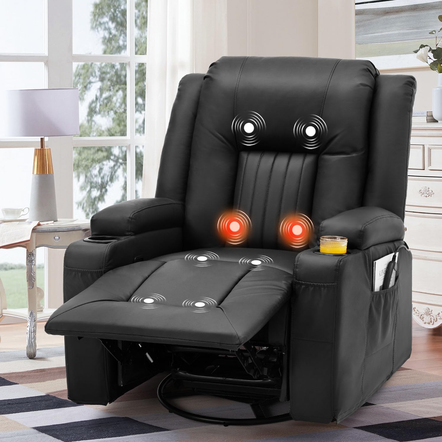 AECOJOY  Massage Manual Recliner Chair with Heat