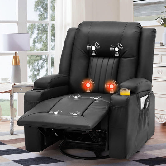 AECOJOY  Massage Manual Recliner Chair with Heat