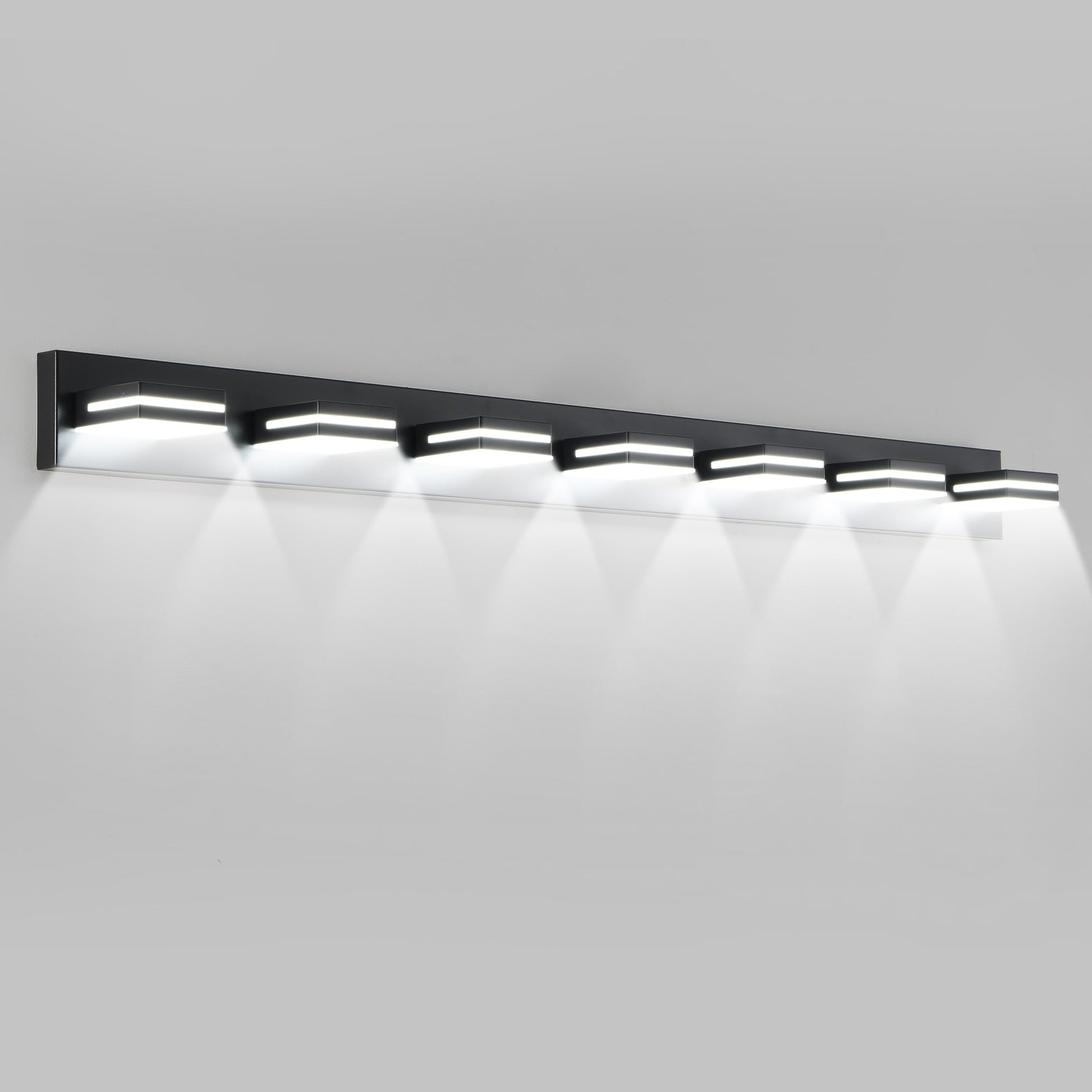 Poinic 55.1-in 7 Light Black Integrated LED Modern/contemporary Bathroom Vanity light