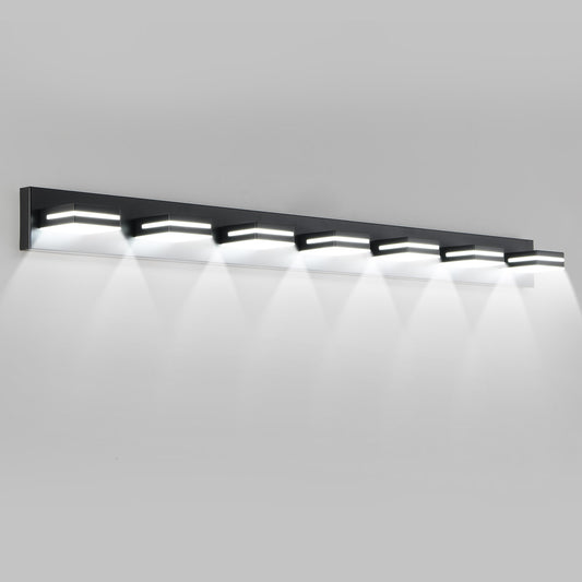 Poinic 55.1-in 7 Light Black Integrated LED Modern/contemporary Bathroom Vanity light