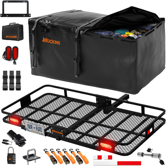 Mockins Hitch Carrier Set 72-in L x 36-in W x 6-in H Steel Hitch Cargo basket