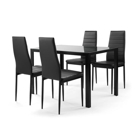 Bybafun Black Contemporary/Modern Dining Room Set with Rectangular Table ( Seats 4 )