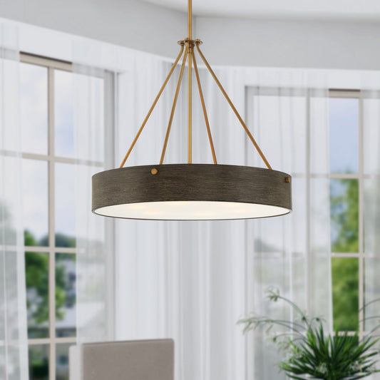Designers Fountain Erba 6 -Light Old Satin Brass Modern/contemporary Drum Medium Indoor Hanging Pendant Light