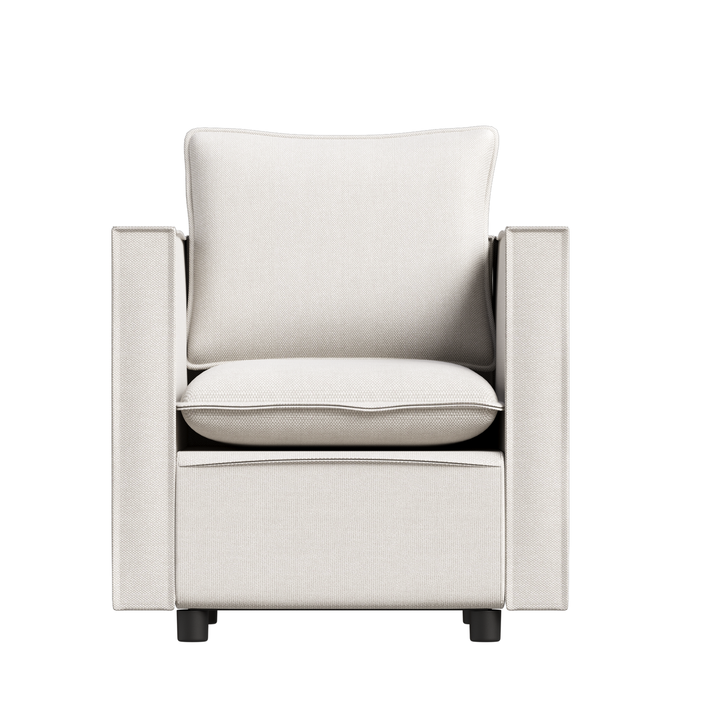 Clihome 25.2-in W Modern Beige Linen Accent Armchair
