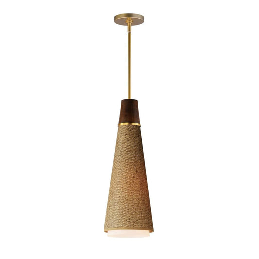 Maxim Lighting Sumatra 1 - Light Natural Aged Brass Brass Coastal Incandescent Glass And Steel Pendant Light
