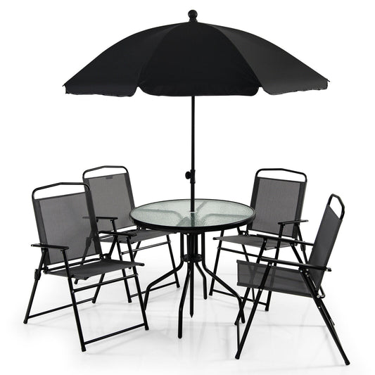 Iseryn 6 Pieces Patio Dining Set-Gray