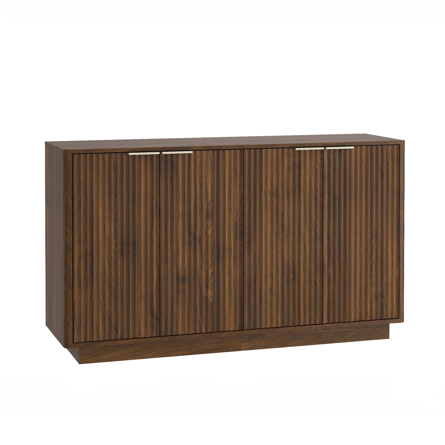 SINOFURN Modern Rectangular Wood veneer Brown 55.1-in W x 31.8-in H Console table