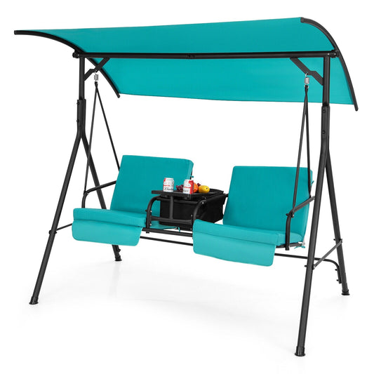Iseryn 2 -person Turquoise Outdoor Swing