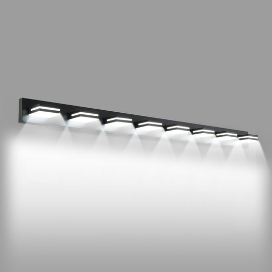 AAZJ Vanity Light 63-in 8 Light Black Integrated LED Modern/contemporary Bathroom Vanity light