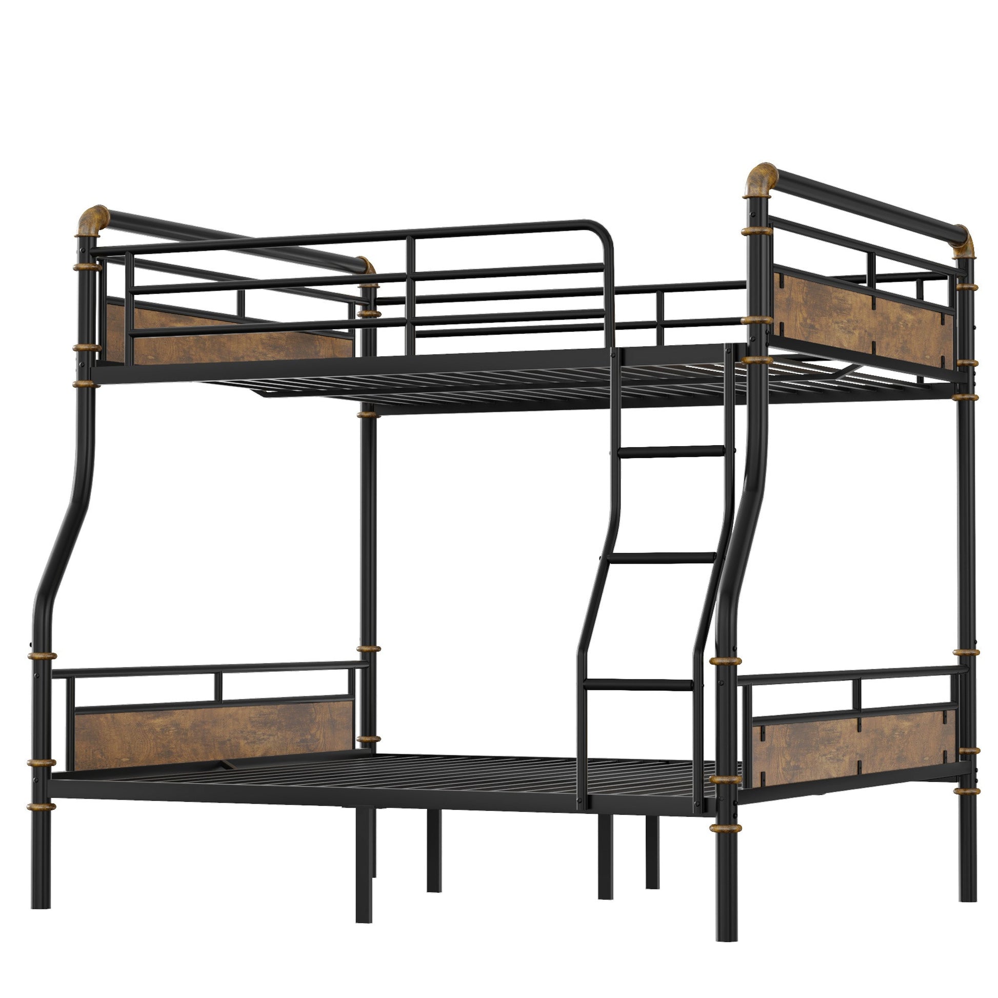 SINOFURN Black Twin over queen Bunk Bed