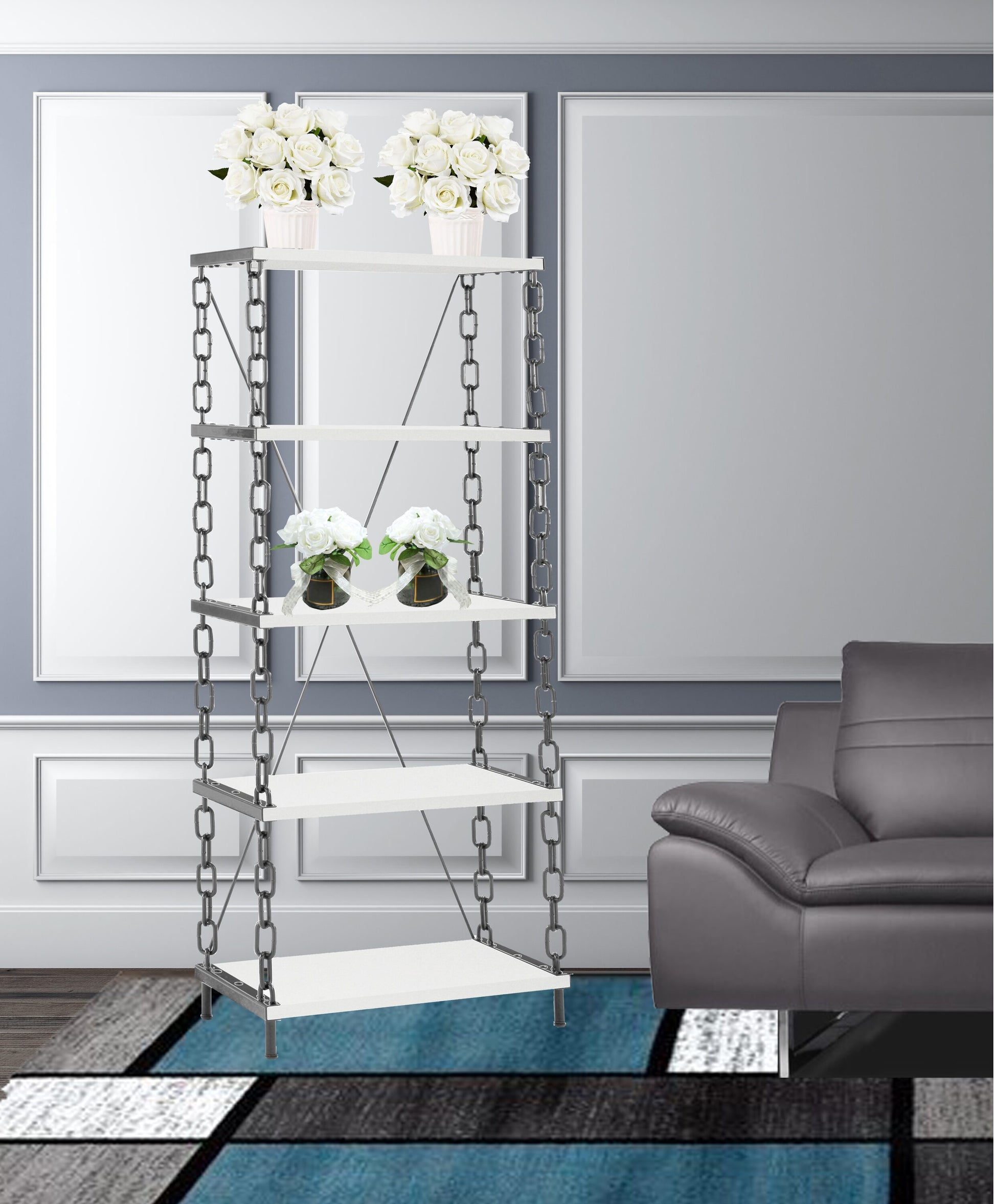 LOVMOR Industrial Chic Display Bookshelf