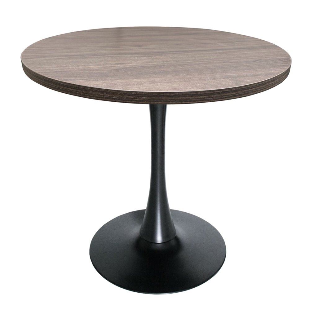 Leisuremod  Bristol Dining table Black Base with 36 Round Dark Walnut MDF top