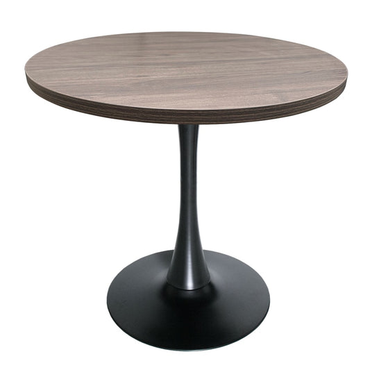 Leisuremod  Bristol Dining table Black Base with 36 Round Dark Walnut MDF top