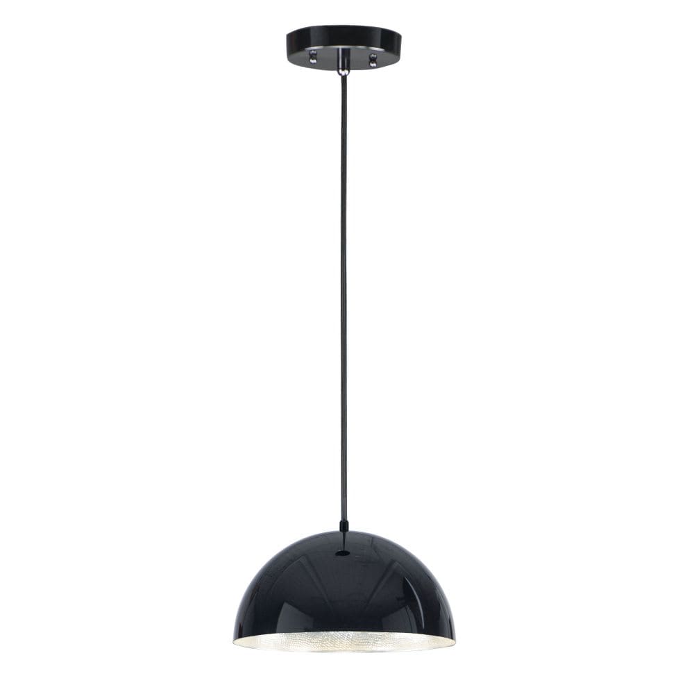 ET2 Hemisphere 1 - Light Gloss Black And Aluminum Black Modern - LED Aluminum Pendant Light