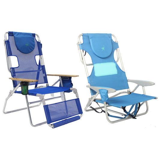 Ostrich  Altitude 3N1 Chair and Ladies Comfort On Your Back Beach Chair Blue