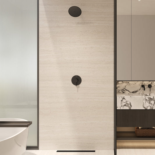 CRANACH CROZET Matte Black 8-inch Shower Only with Valve and Trim Set