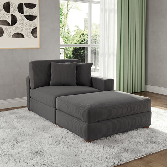 Dreamsidea  Straight Sofa Corduroy for Living Room Modern Style