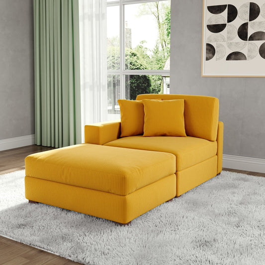 Dreamsidea  Straight Sofa Corduroy for Living Room Modern Style