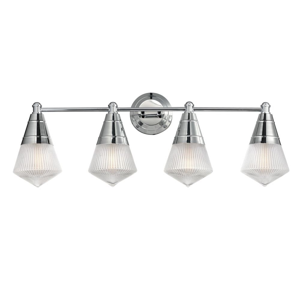 Maxim Lighting Hargreaves 4 - Light Polished Chrome Incandescent Glass And Steel Wall Sconce