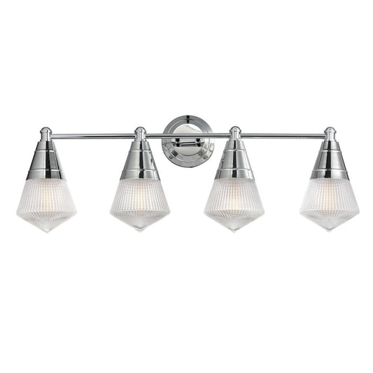 Maxim Lighting Hargreaves 4 - Light Polished Chrome Incandescent Glass And Steel Wall Sconce