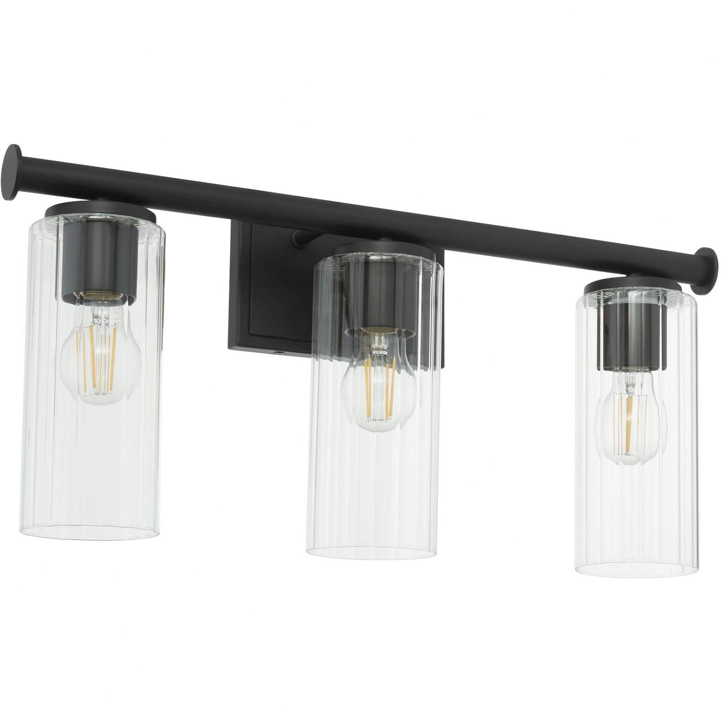 Quorum International Mercier 3 - Light Matte Black / Black Glass And Steel Wall Sconce