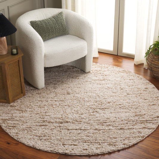 Safavieh  Natura 257 Ivory/Beige Solid / Tonal 6ft x 6ft Round Rug
