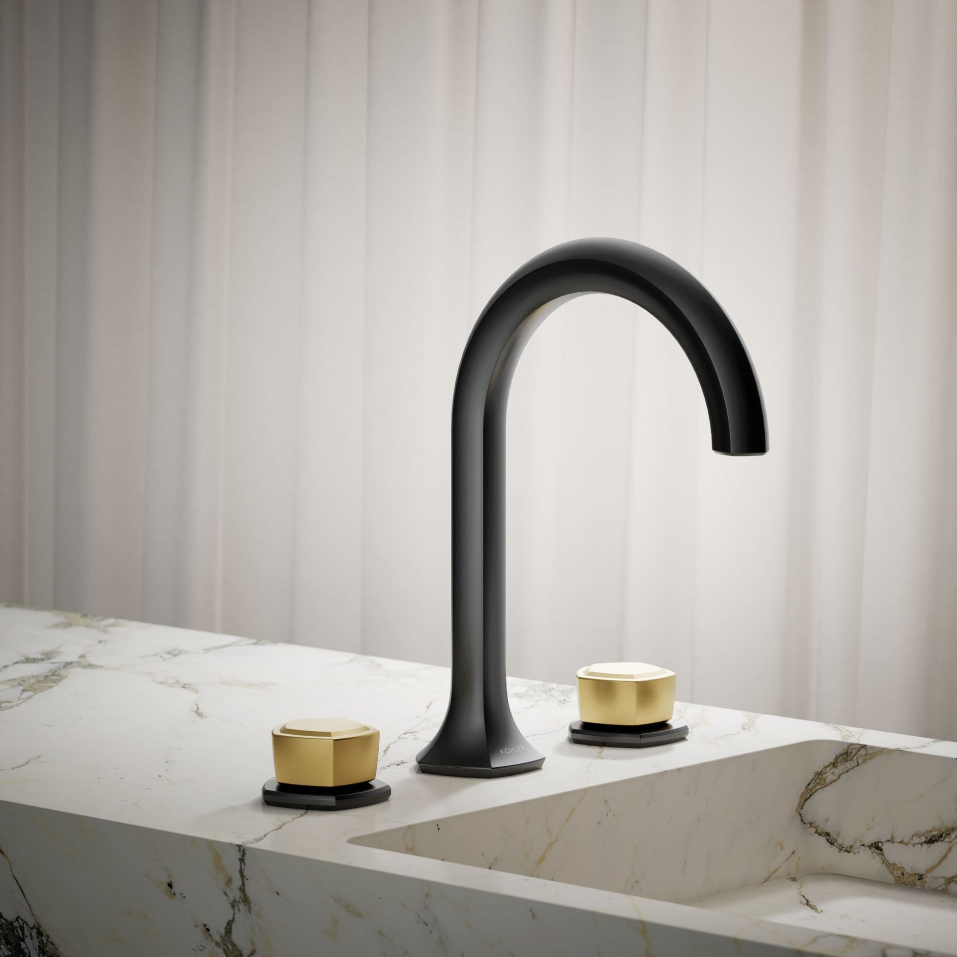 KOHLER MatteBlackBrushedModerneBrass Bathroom Sink Faucet Handle 2 -Pack